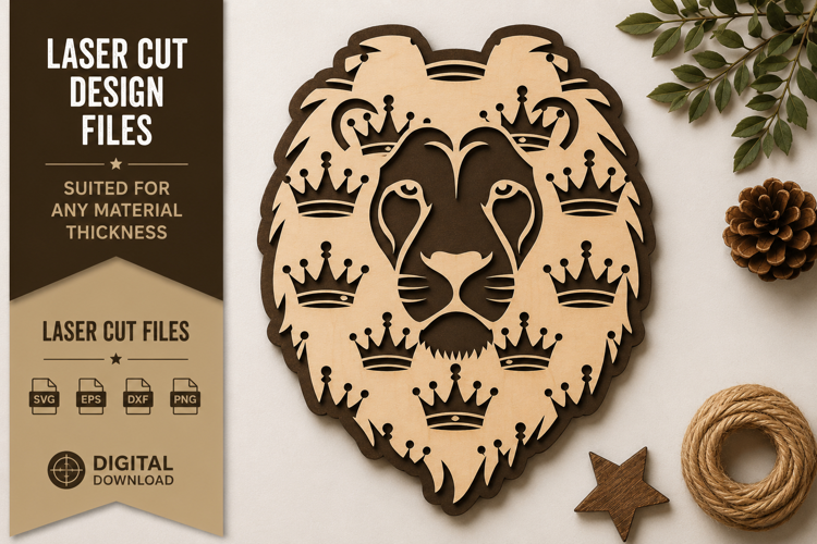 Lion Tribal Portrait Laser Cut SVG Design lion portrait svg,