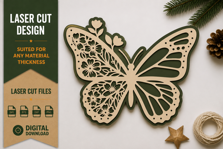 Elegant Butterfly Laser Cut SVG Design butterfly svg, butter