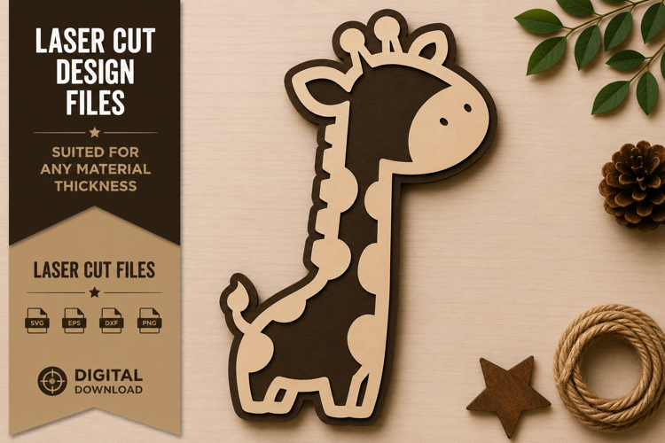 Cute Baby Giraffe Laser Cut SVG Design baby giraffe svg, cut