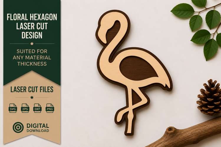 Flamingo Silhouette Laser Cut SVG Design flamingo svg