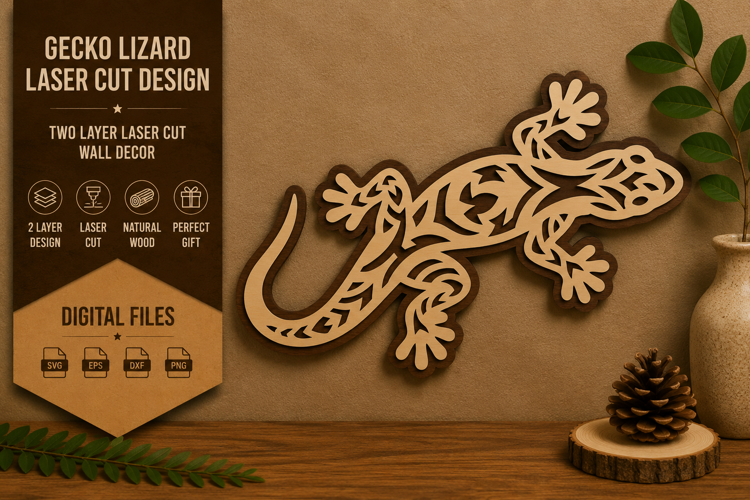 Gecko Lizard Laser Cut SVG Design gecko svg, lizard laser