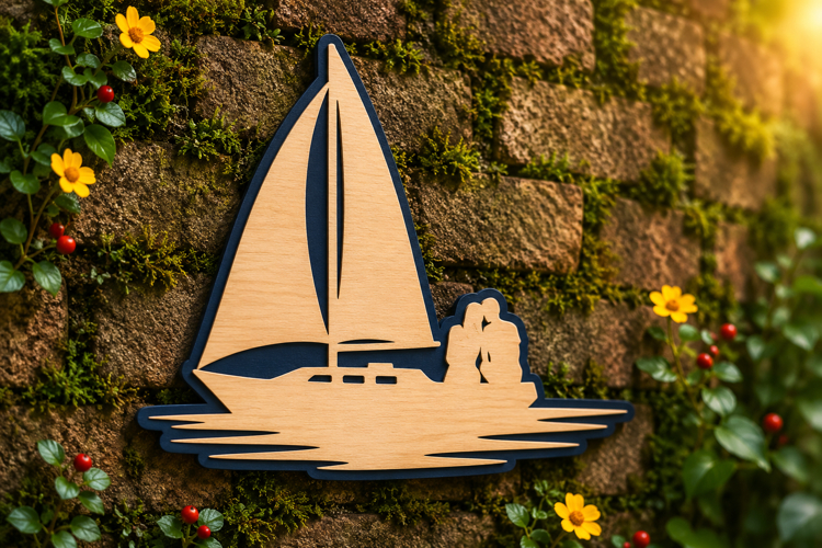 Sailboat with Dog Laser Cut SVG Design sailboat svg, sailing