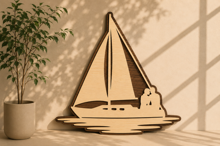 Sailboat with Dog Laser Cut SVG Design sailboat svg, sailing