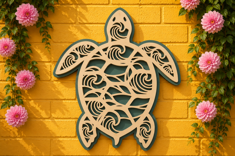 Sea Turtle Mandala Laser Cut SVG Design sea turtle svg, turt