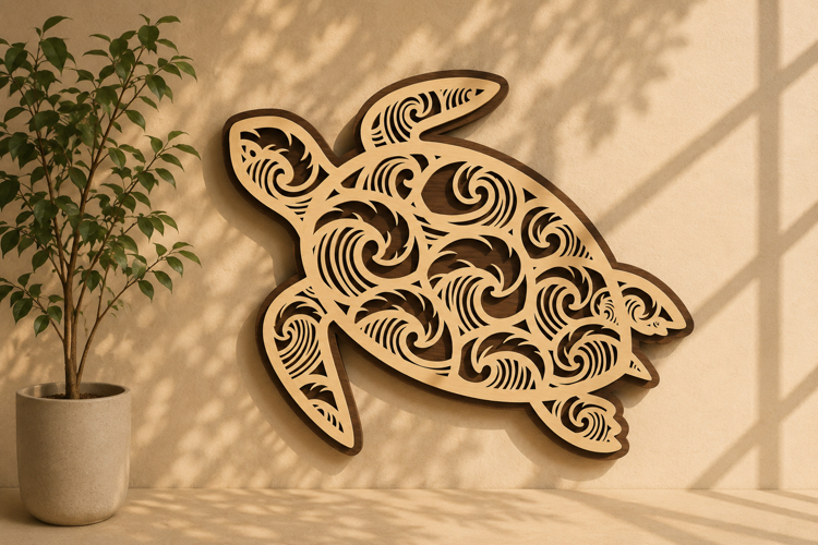 Mandala Sea Turtle Laser Cut SVG Design sea turtle svg, turt