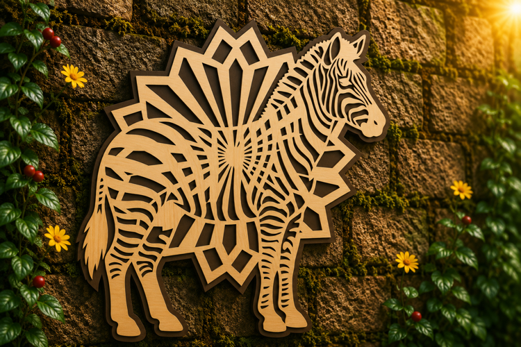 Mandala Zebra Laser Cut SVG Design mandala zebra svg, zebra