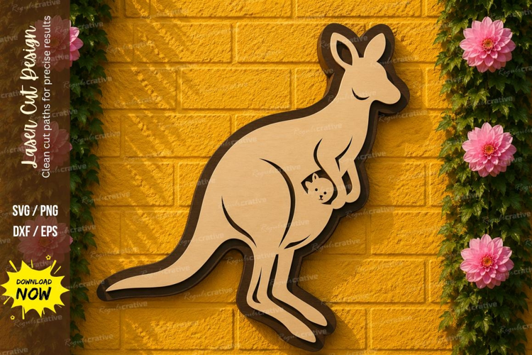 Standing Kangaroo Laser Cut SVG Design standing kangaroo svg