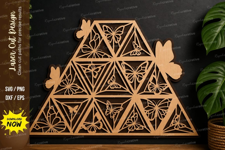 Geometric Triangle Pattern laser cut svg File geometric example image 1