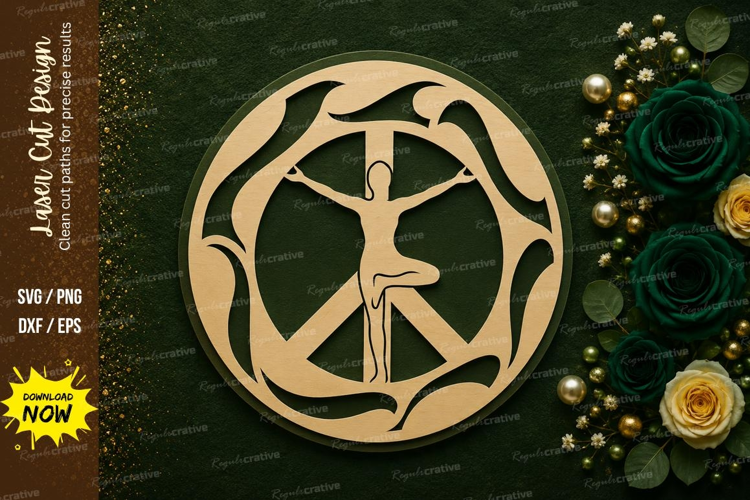 Yoga Pose Circle Laser Cut SVG Design yoga pose svg, yoga c