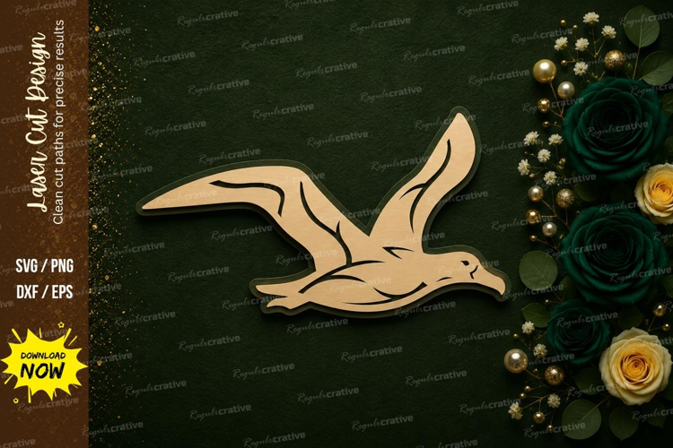 Flying Seagull Laser Cut SVG Design seagull svg, flying bird