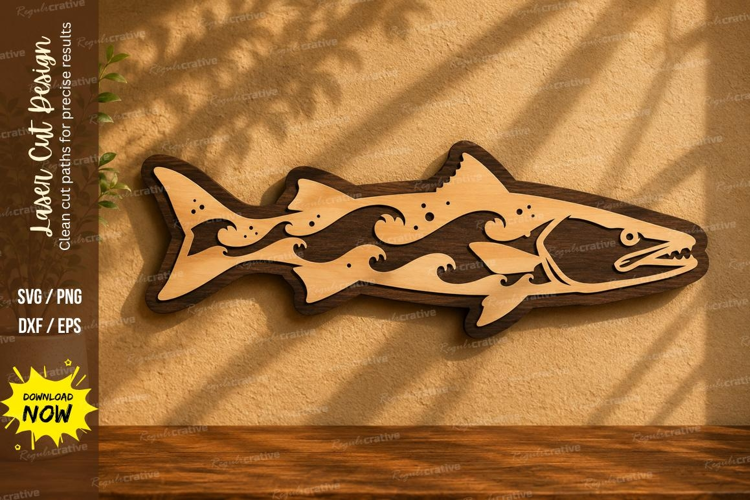 Pike Fish Laser Cut SVG Design pike fish svg, northern pike