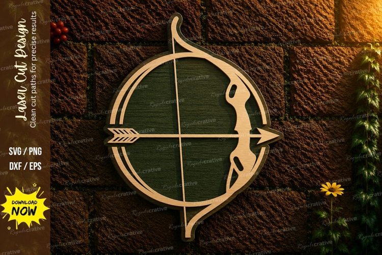 Bow and Arrow Laser Cut SVG Design bow and arrow svg, archer