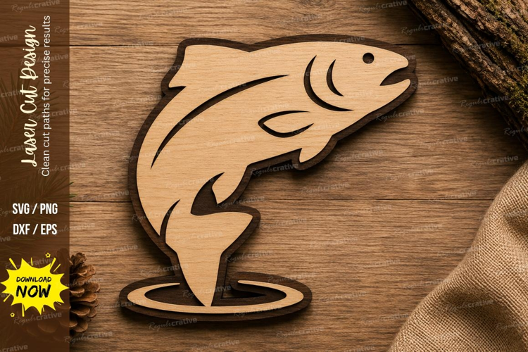 Jumping Fish Laser Cut SVG Design jumping fish svg, fish las