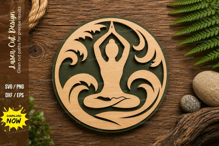 Lotus Meditation Mandala Laser Cut SVG Design lotus meditati
