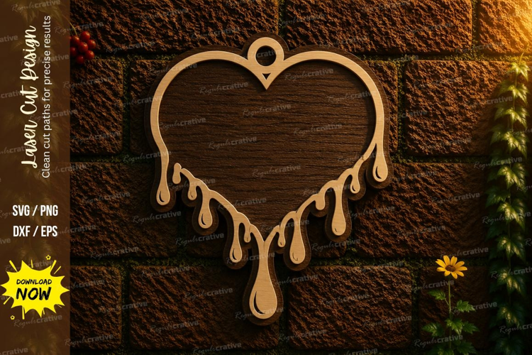 Dripping Heart Laser Cut SVG Design dripping heart svg, goth
