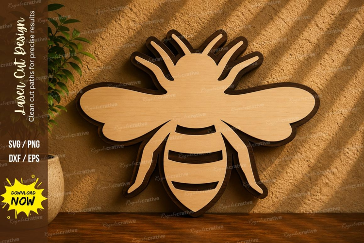 Honey Bee Laser Cut SVG Design bee svg, honey bee laser cut,