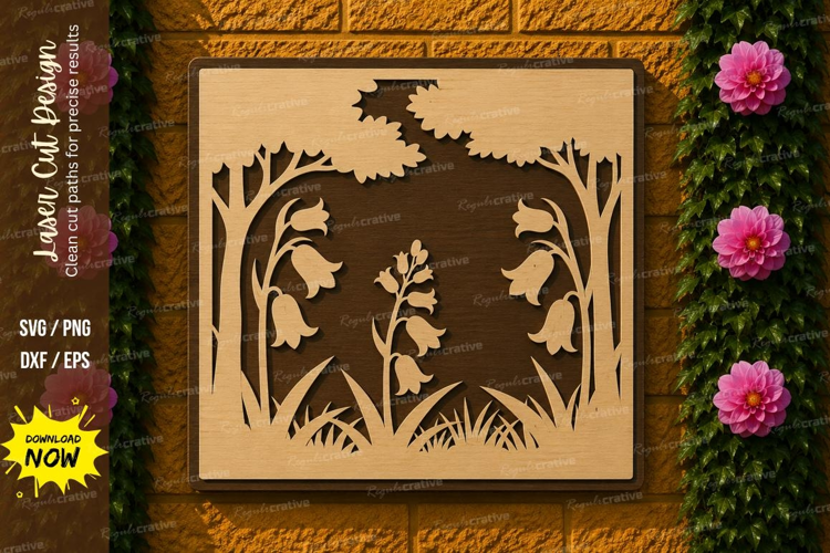 Wildflower Meadow Frame Laser Cut SVG Design wildflower fram