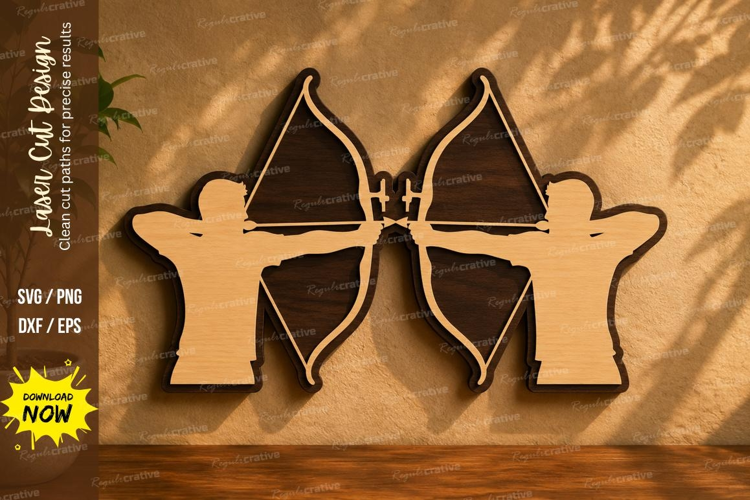 Dual Archery Silhouette Laser Cut SVG Design archery svg