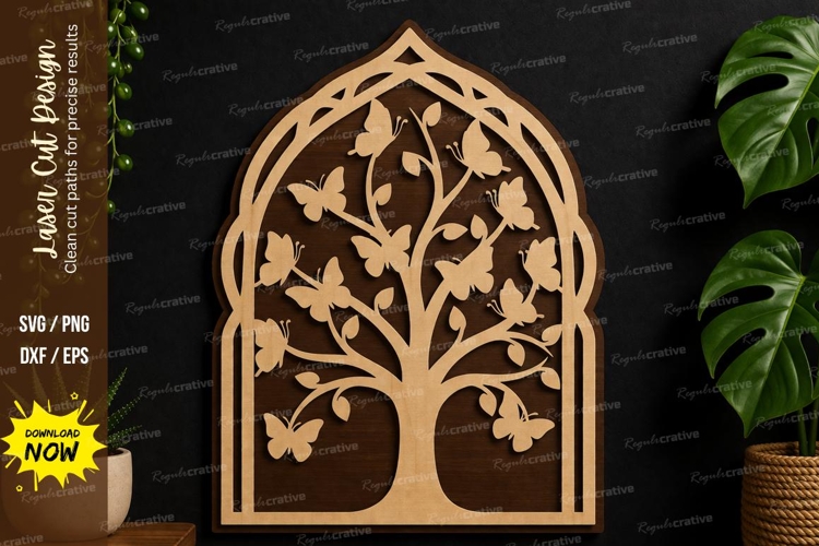 Tree Arch Window laser cut svg File tree arch laser cut file example image 1