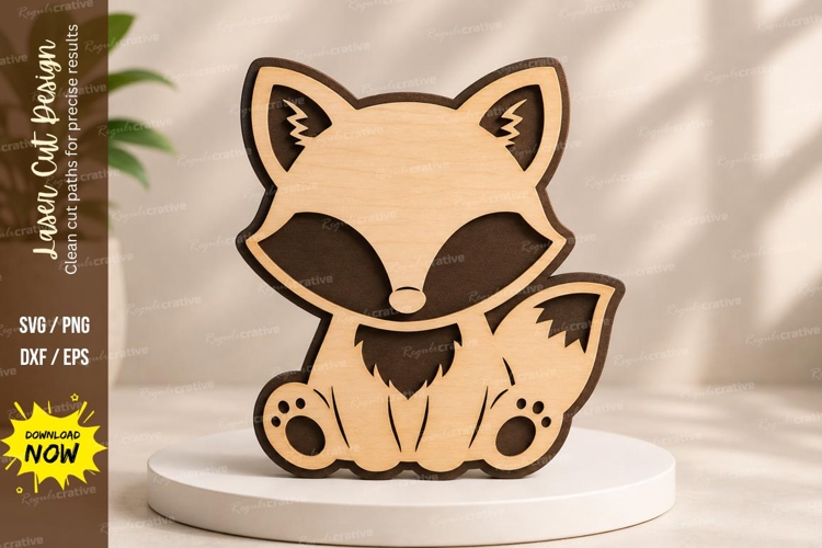 Cute Fox Laser Cut SVG Design fox svg, cute fox laser cut,