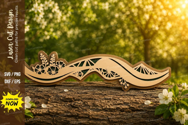 Decorative Wave Border Laser Cut SVG Design wave border svg,