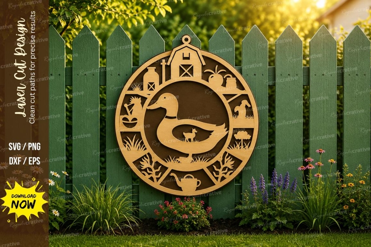 Farm Duck Ornament Laser Cut SVG Design duck svg, duck ornam