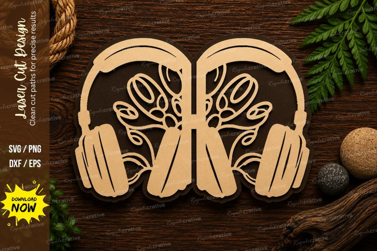 Butterfly Headphones Laser Cut SVG Design butterfly headphon
