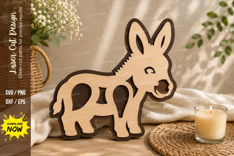 Cute Donkey Laser Cut SVG Design cute donkey svg, donkey las