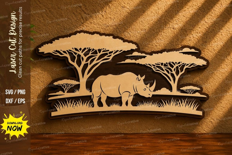 African Safari Scene Laser Cut SVG Design african safari svg