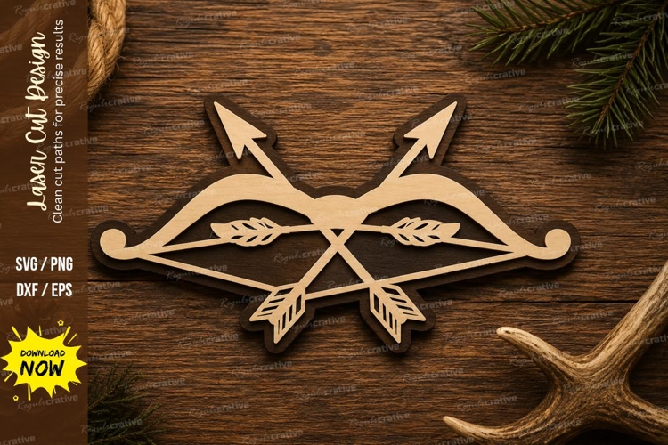 Crossed Arrows Ornament Laser Cut SVG Design crossed arrows