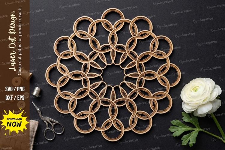 Loop Mandala Laser Cut SVG laser cut svg, loop mandala