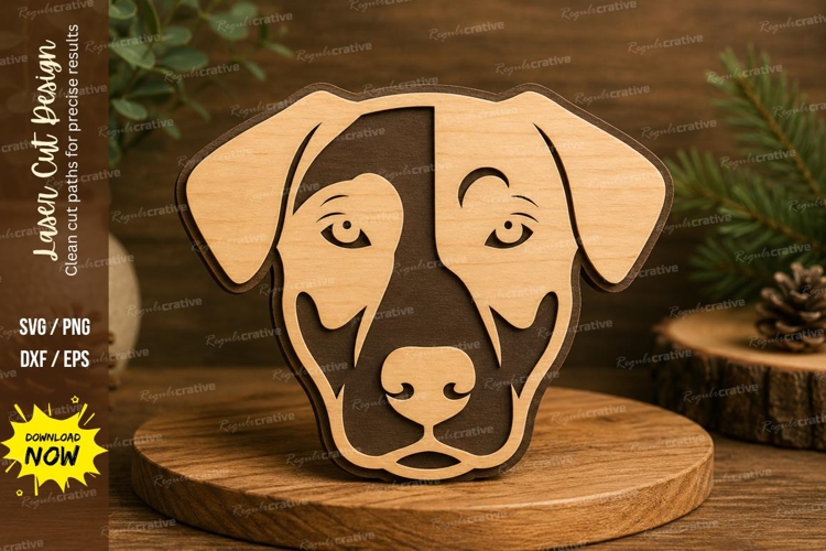 Dog Face Laser Cut SVG Design dog face svg, dog laser cut,