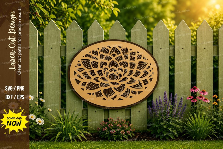 Round Floral Mandala Laser Cut SVG Design floral mandala svg