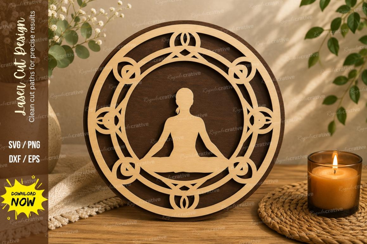 Meditation Mandala Laser Cut SVG Design meditation mandala