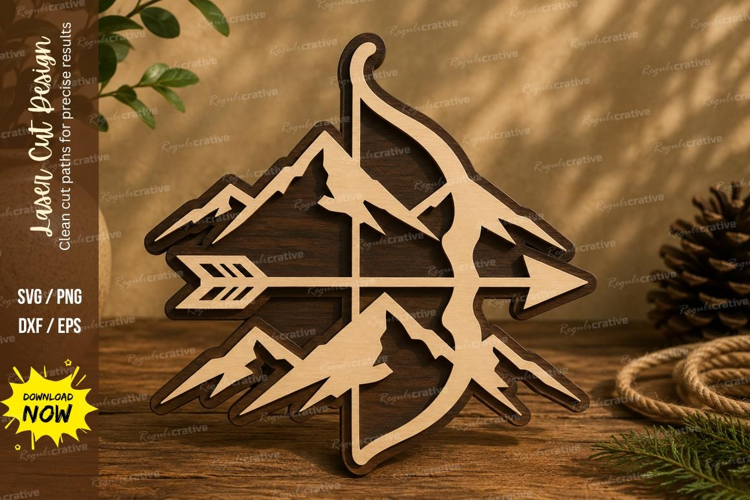 Mountain Arrow Laser Cut SVG Design mountain arrow svg, moun