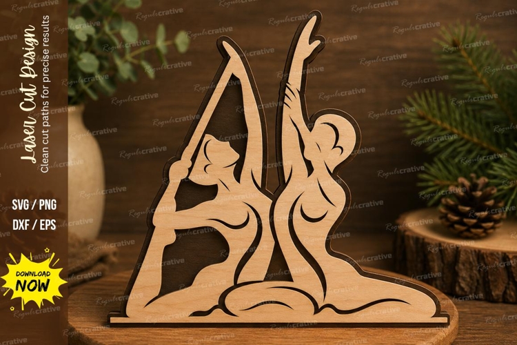 Acro Yoga Pose Laser Cut SVG Design acro yoga svg, partner