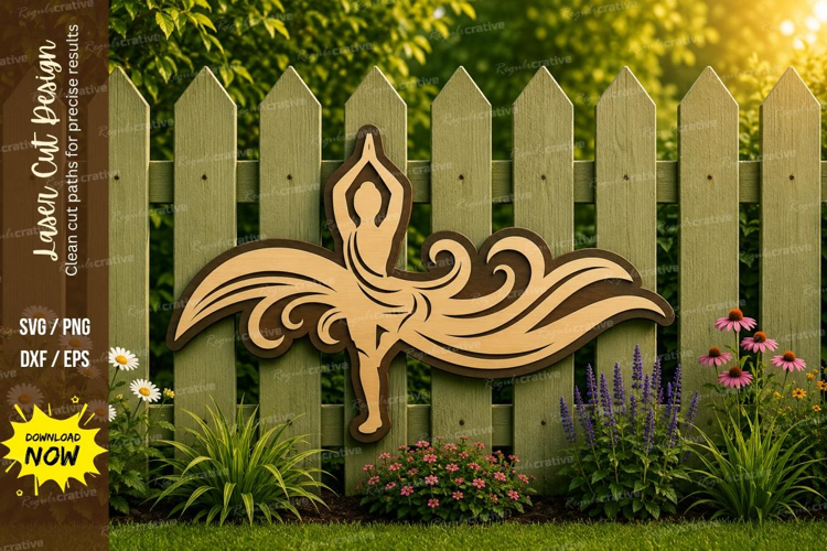 Yoga Lotus Wave Laser Cut SVG Design yoga lotus svg, lotus