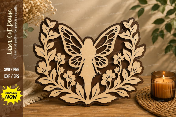 Butterfly Floral Wreath Laser Cut SVG Design butterfly svg,