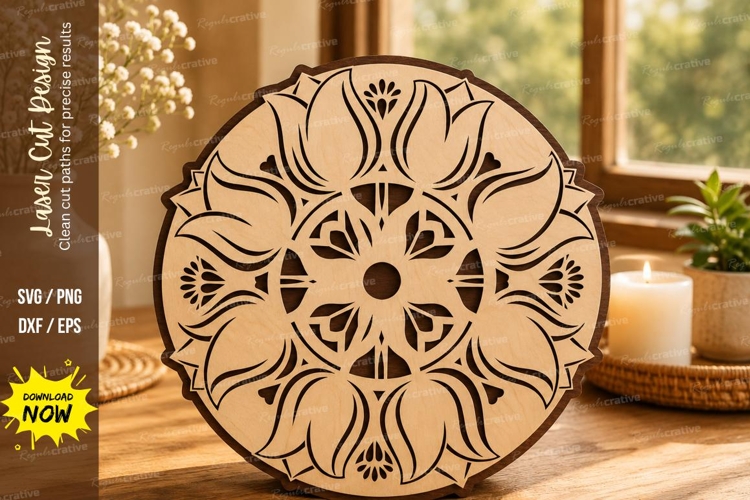 Floral Mandala Laser Cut SVG Design floral mandala svg, mand