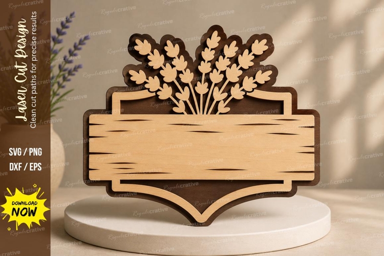 Floral Wooden Sign Laser Cut SVG Design floral sign svg, woo