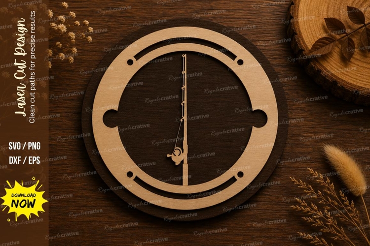 Minimalist Wall Clock Laser Cut SVG Design wall clock svg,