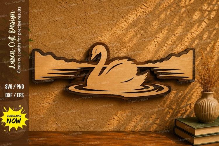 Swan Lake Laser Cut SVG Design swan svg, swan lake laser cut