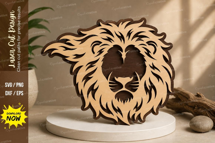 Lion Head Laser Cut SVG Design lion head svg, lion laser cut