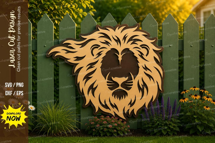 Lion Head Wall Decor Laser Cut SVG Design lion wall art svg,