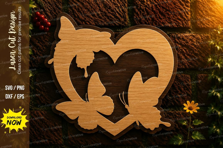 Love Birds Heart Laser Cut SVG Design love birds svg, heart