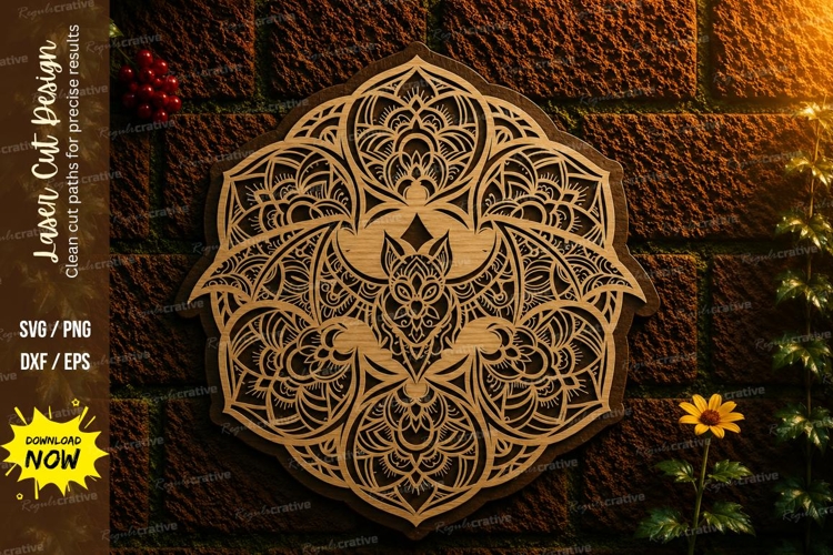 Owl Mandala Laser Cut SVG Design owl mandala svg, owl laser