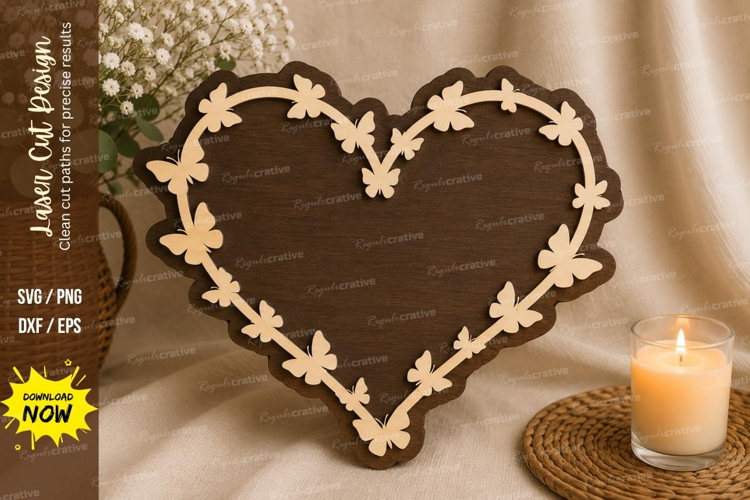 Heart Vine Frame Laser Cut SVG Design heart vine svg, heart