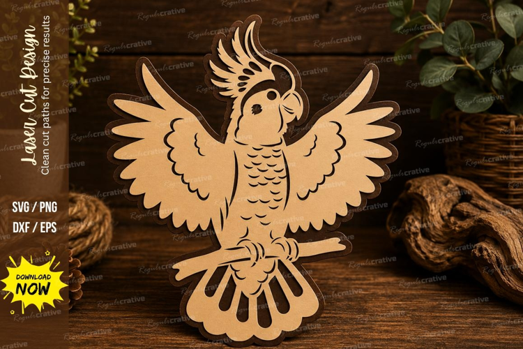 Cockatiel Parrot Laser Cut SVG Design cockatiel svg, cockati