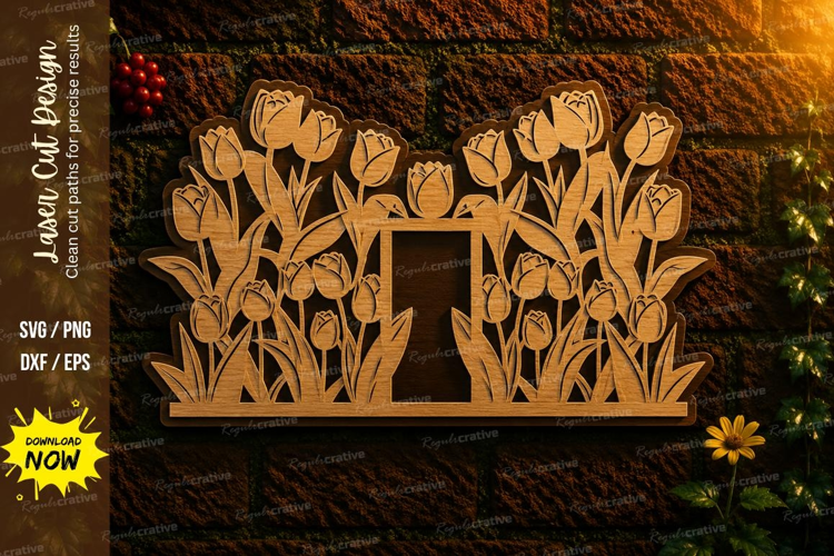 Garden Window Flowers Laser Cut SVG Design garden window svg