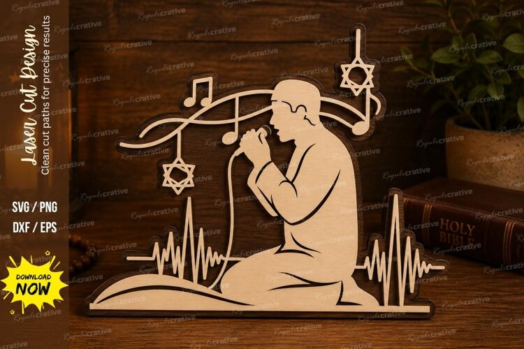 Praying Woman Faith Laser Cut SVG Design praying woman svg, example image 1